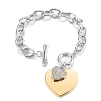 gold love heart charm bracelets for women accessories silver color link chain bileklik bracelets bangles trendy jewelry 2021