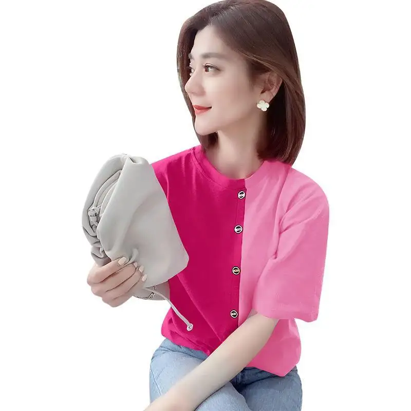 

Short-sleeved T-shirt Women Loose Summer Women's Clothing 2021 New Chic Short Bottoming Top