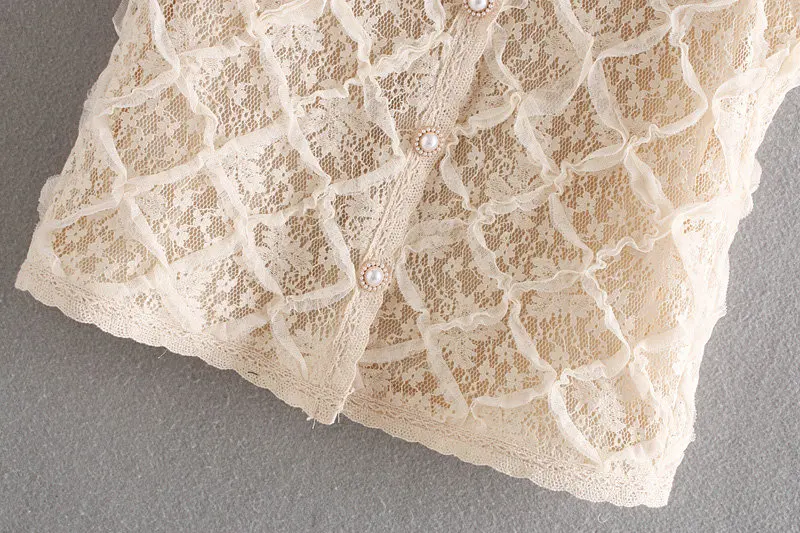 2019 Женская винтажная однобортная Повседневная кружевная женская блузка с v