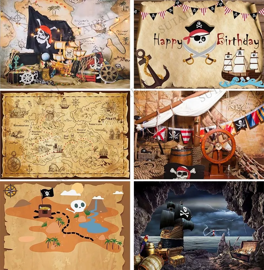 

Navigation Pirate Flag Treasure Photography Backdrops Adventure Map Baby Shower Birthday Party Backdrop Photo Studio Background