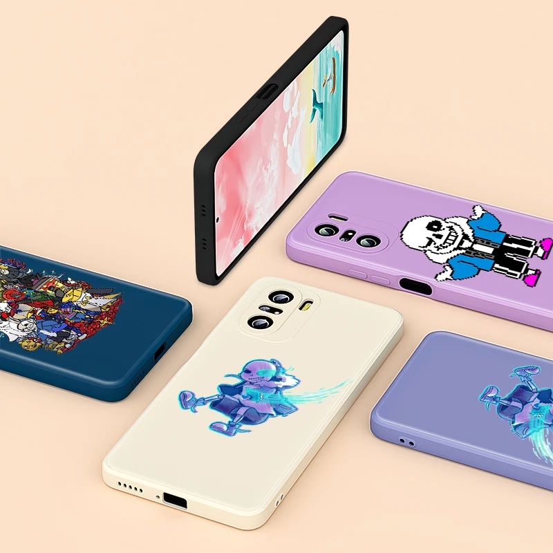 

Undertale Coloring Anime For Redmi K40 Gaming 8A Pro K30 K30S K30i 10X 9 9C 9A 9i 9T 8 7 Liquid Silicone Soft Cover Phone Case