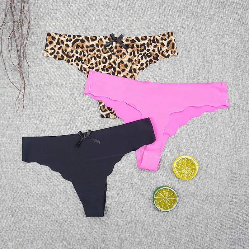 3 шт./лот бесшовные трусики пикантные стринги для женщин нижнее белье размера