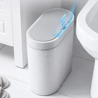 function induction trash can household toilet bathroom with narrow slits deodorant and waterproof paper baskets with lids