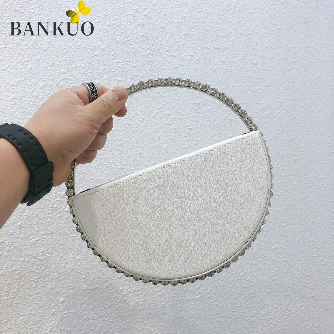 

BANKUO 2021 Early Spring New Women's Bags Korea High-end Fashionable Rainbow Rhinestone Bag Evening Bag Popular Handbags Z10