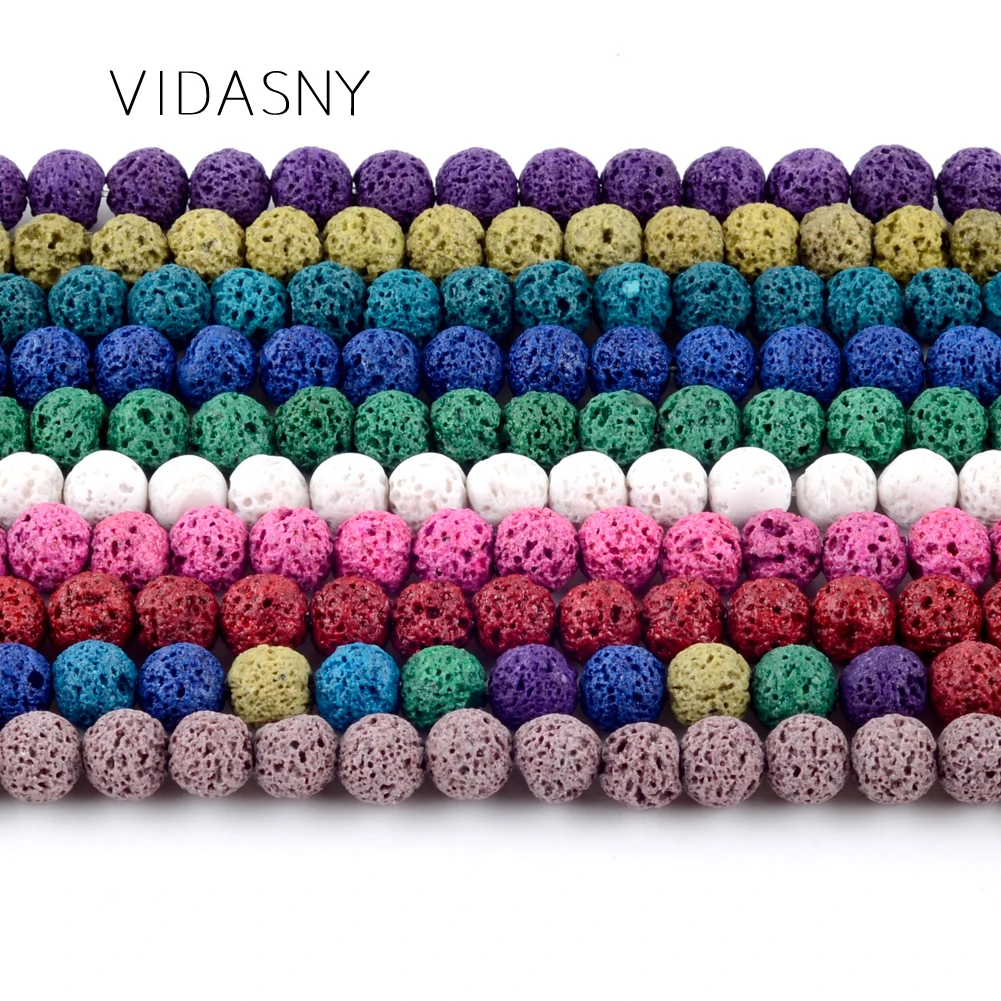 Розовый красный Лава натуральный природный камень бусины для изготовления