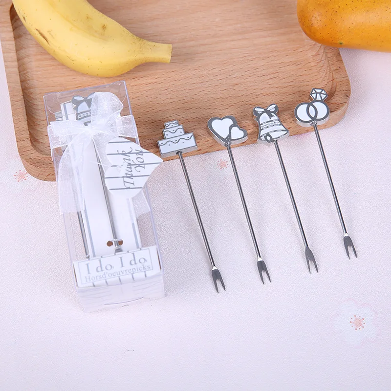4 шт./компл. набор вилок из нержавеющей стали для торта с фруктами Свадебный