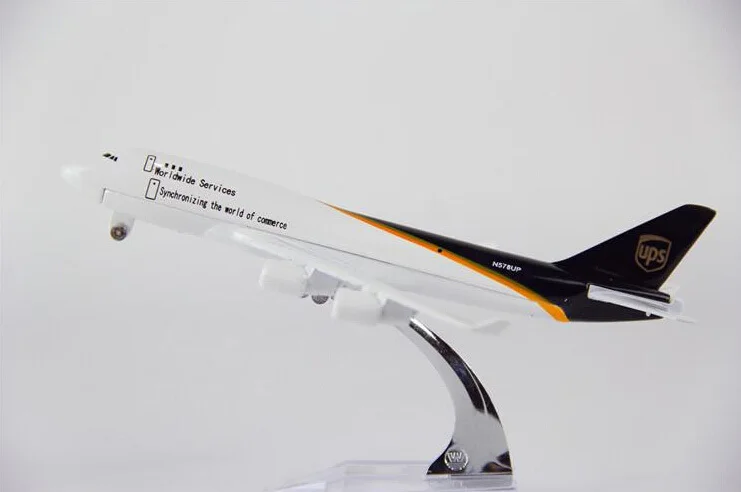 16 см модель самолета Боинг 747 грузовой самолет UPS металлическая для детей игрушки