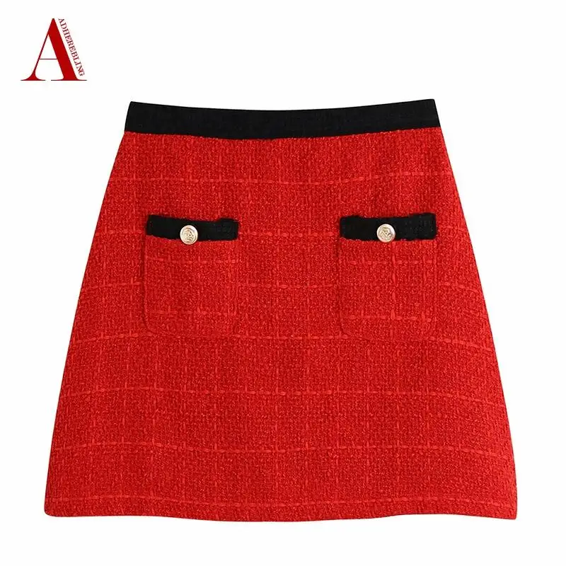 Женский твидовый костюм Adherebling Za повседневный из твида шерстяной облегающий