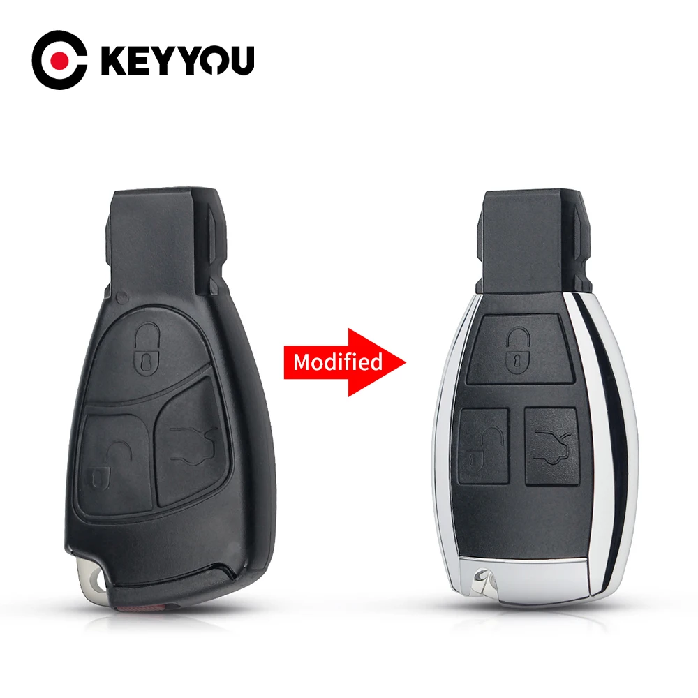 KEYYOU Modified Remote Car Key Shell For Benz Mercedes C E S M CLS CLK W203 GL SLK Class CL55 AMG C230 Fob 3 Buttons | Автомобили и