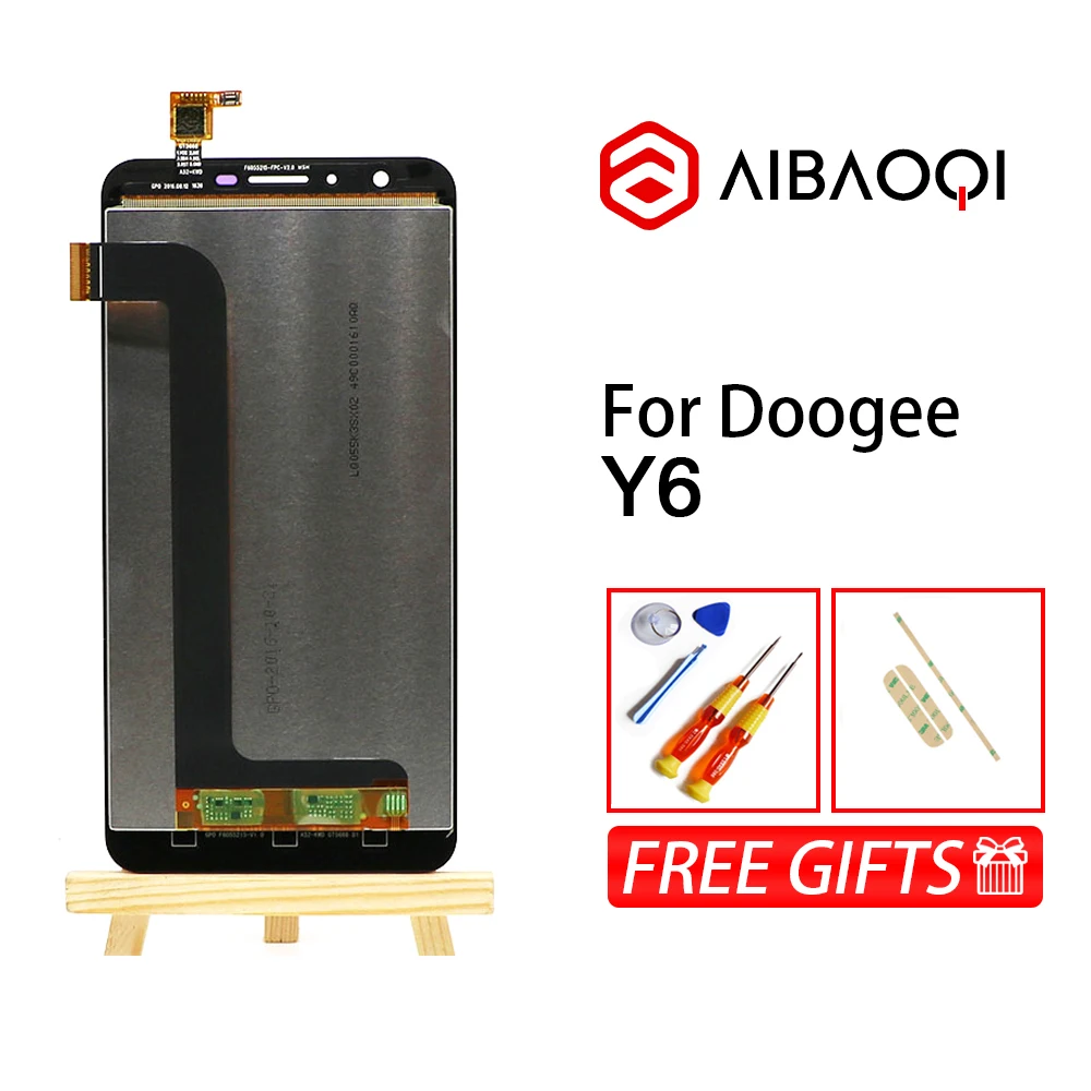 AiBaoQi для 5,5 дюймов сенсорный экран+ 1280X720 ЖК-дисплей в сборе Замена Для Doogee Y6/Y6C/Y6 фортепианная модель телефона