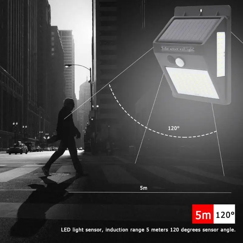 

4pcs 100 LED Outdoor Lights PIR Motion Sensor Solar Light Solar Powered Lamp Garden Decoration Waterproof Path Solar Wall Lights