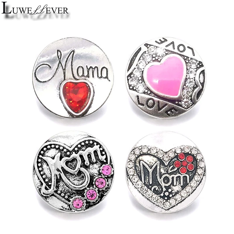 

Mom Component 077 Crystal 18mm Metal Snap Button For Bracelet Necklace Interchangeable Jewelry Women Accessorie Findings