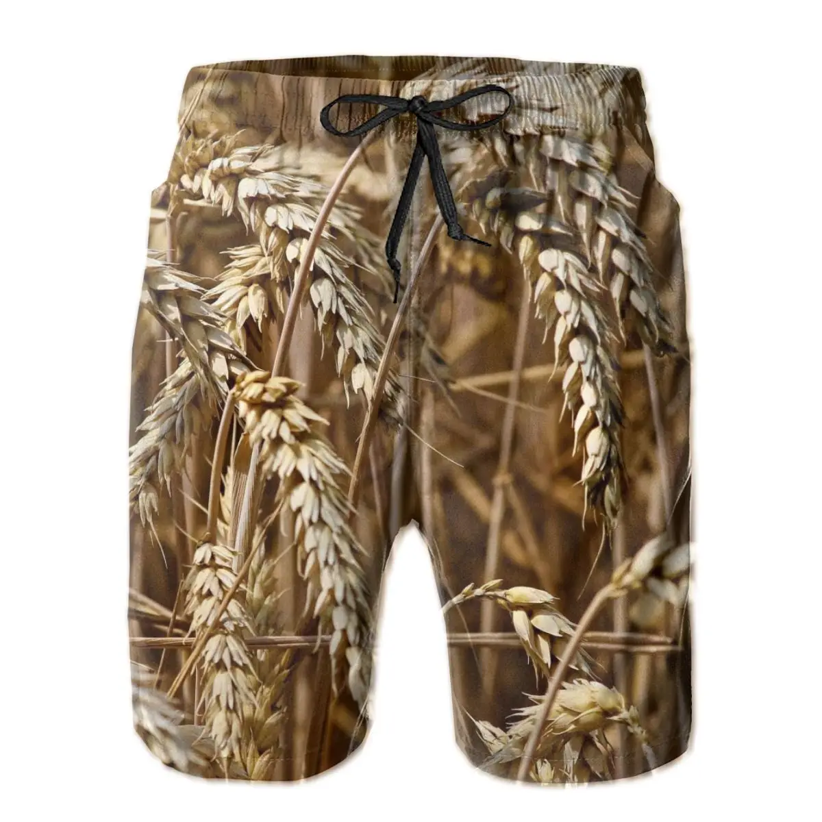 

Summer Men Causal Shorts Breathable Quick Dry Funny Sarcastic Sausage Party,Food Full Printed Loose Wheat Hawaii Pants