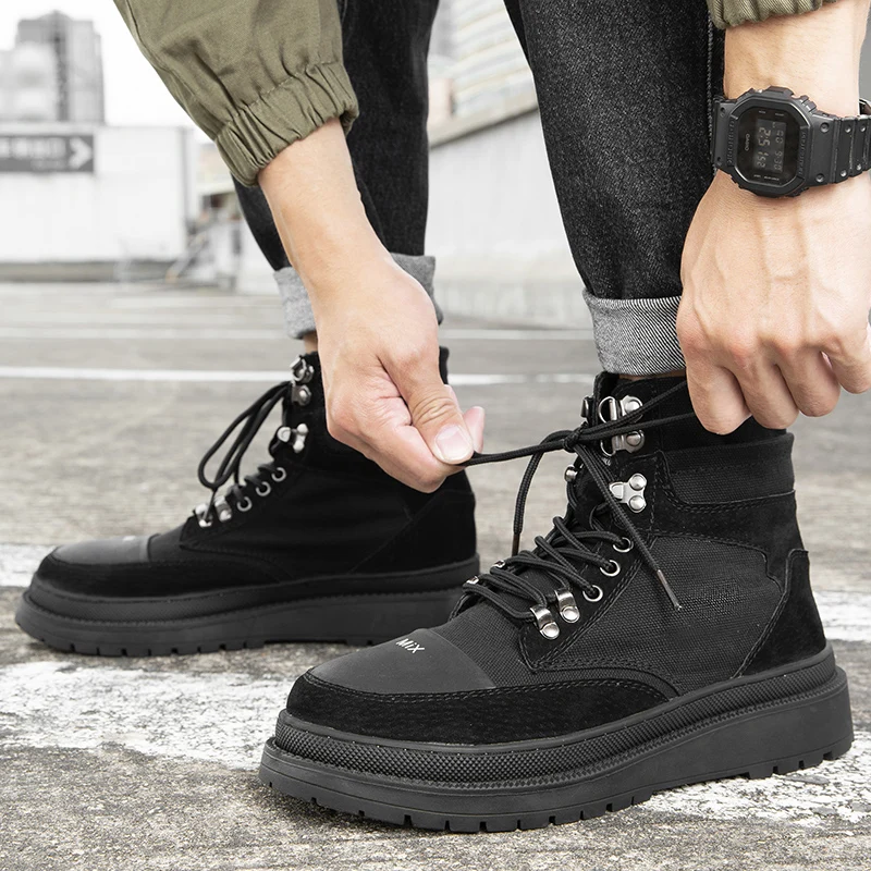 

Кроссовки Hightop мужские кожаные, Повседневная модная обувь, высокие теннисные туфли, 2020