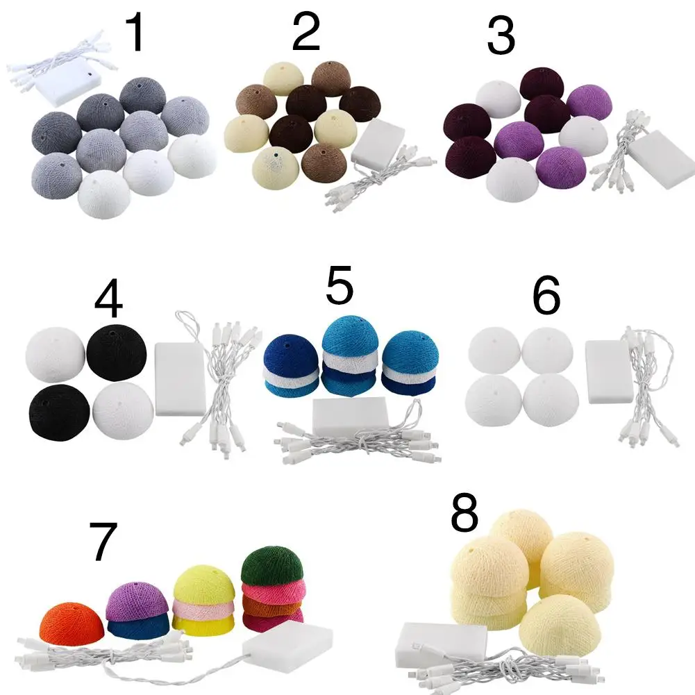 

LED 10 LED String Light CottonBallLights IvoryWhite Party Decor for Cotton Ball Bedroom Lamp Durable Wedding Balcony