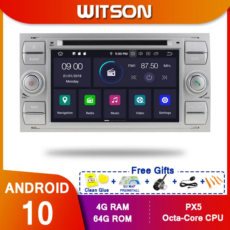 Автомобильный DVD мультимедийный плеер WITSON Android 10 0 для FORD FOCUS 2004-2008 4 Гб ОЗУ 64 ПЗУ IPS