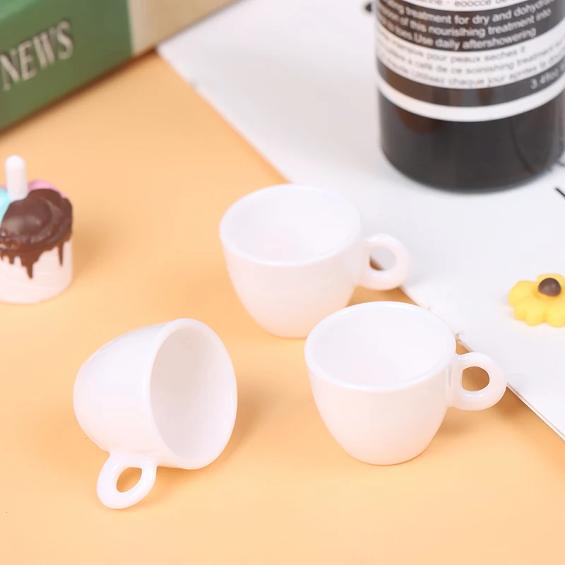 

3Pcs Doll House Mini Coffee Cup And Saucer Dollhouse Miniature Kitchen Toys