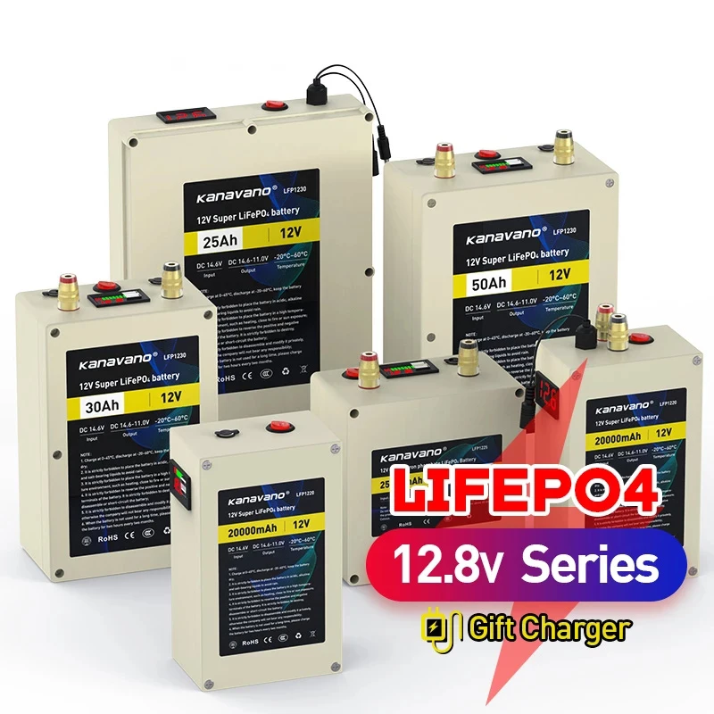 

Аккумуляторная батарея LiFePO4 глубокого цикла 12 В, 12,8 В, 20 Ач, 30 Ач, 40 Ач, 50 Ач, срок службы 4000 с встроенной защитой BMS NO18650