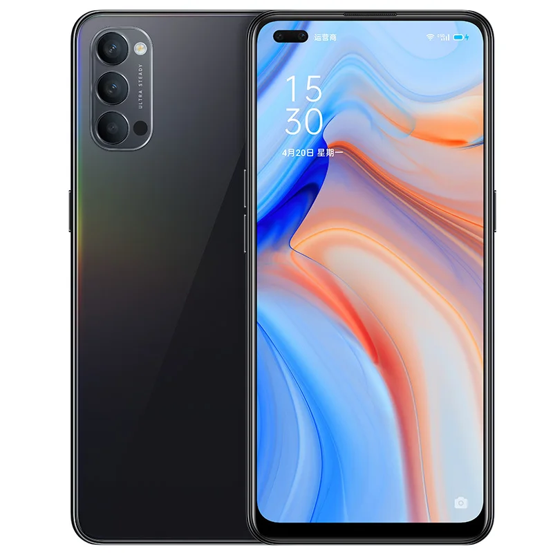 Оригинальный Oppo Рино 4 5G мобильный телефон 48.0MP + 8.0MP 2.0MP 32.0MP 65W Быстрый Зарядное