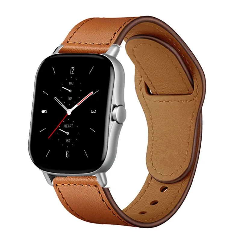

Ремешок для часов Amazfit GTS/2/2e/GTS2 Mini/GTR 42 мм/47 мм/GTR2/2e/stratos 2/3, спортивный кожаный браслет Amazfit ремешок bip, 20 мм/22 мм
