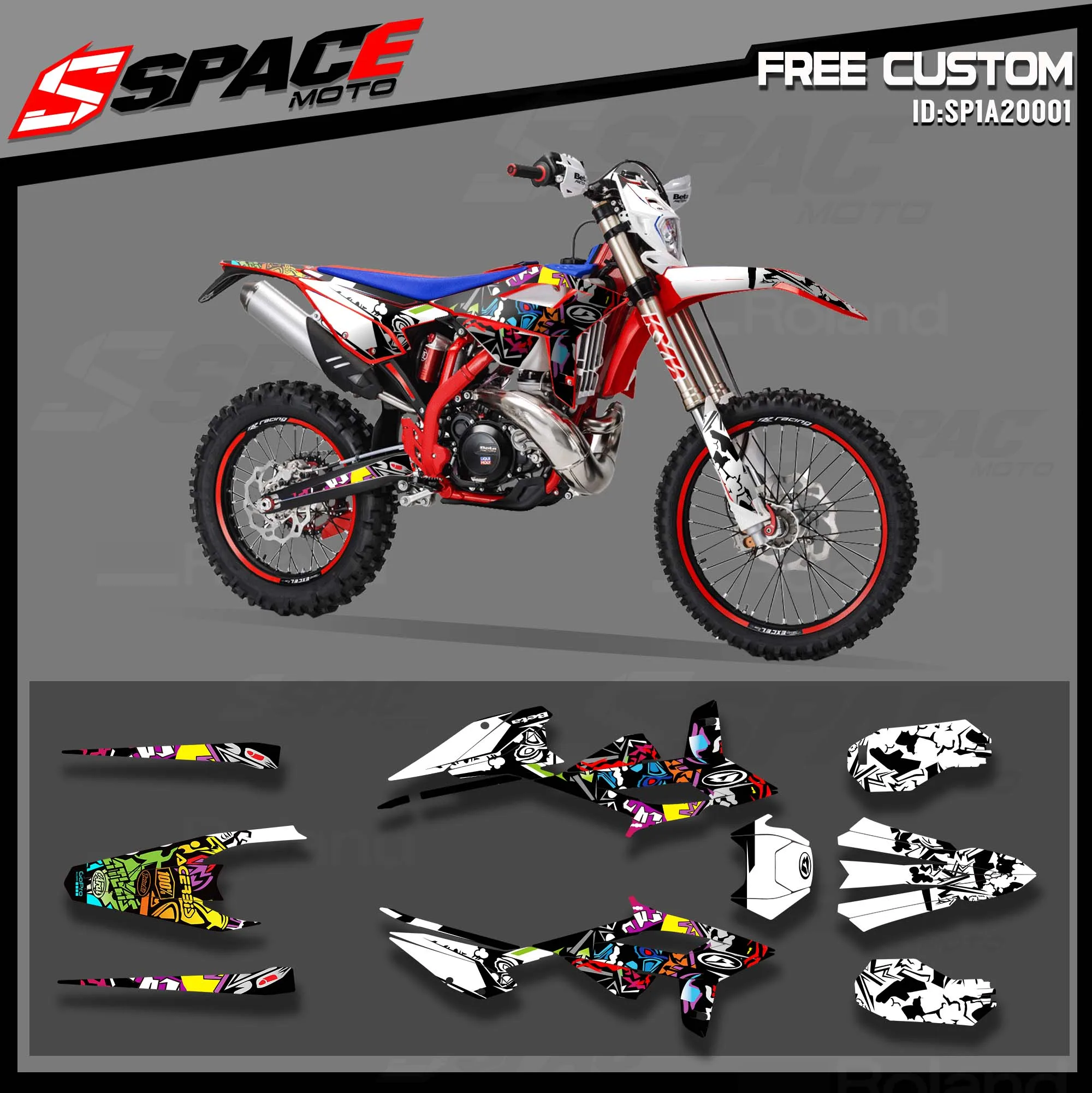 

SPACEMOTO Motorcycle Team Graphic Decal & Sticker Kit For BETA RR 20-22 2020 2021 2022 Sticker