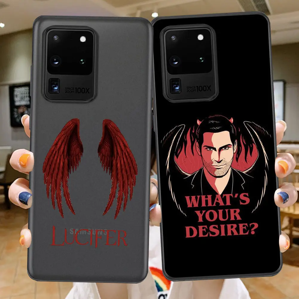 

American,TV,angel,Lucifer,For,Samsung,Galaxy,S21,Phone,Case,Etui,For,Samsung,S21,Ultra,Samsung,S21,Plus,Black,Soft,Silicone,Capa