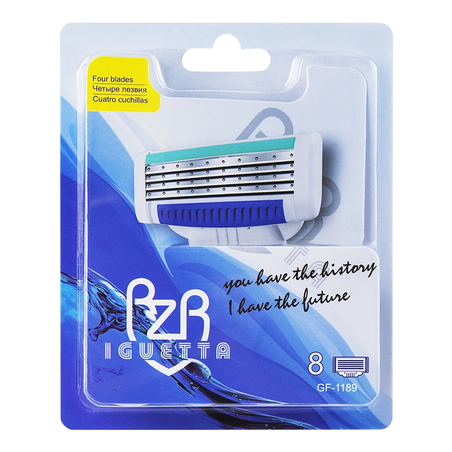 

RZR IGUETTA New Package Of 8 Beard Facial Nose And Ear Hair Trimmers And Razors Stainless Steel Safety Razor