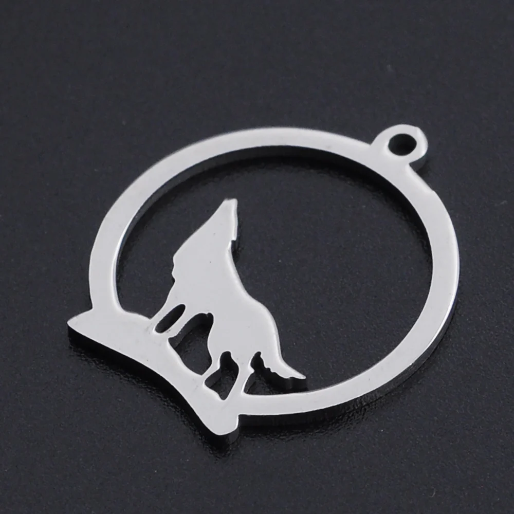 5pcs/lot 100% Stainless Steel Wolf Charms Pendants Wholesale Jewelry Making Top Quality Bracelets | Украшения и аксессуары