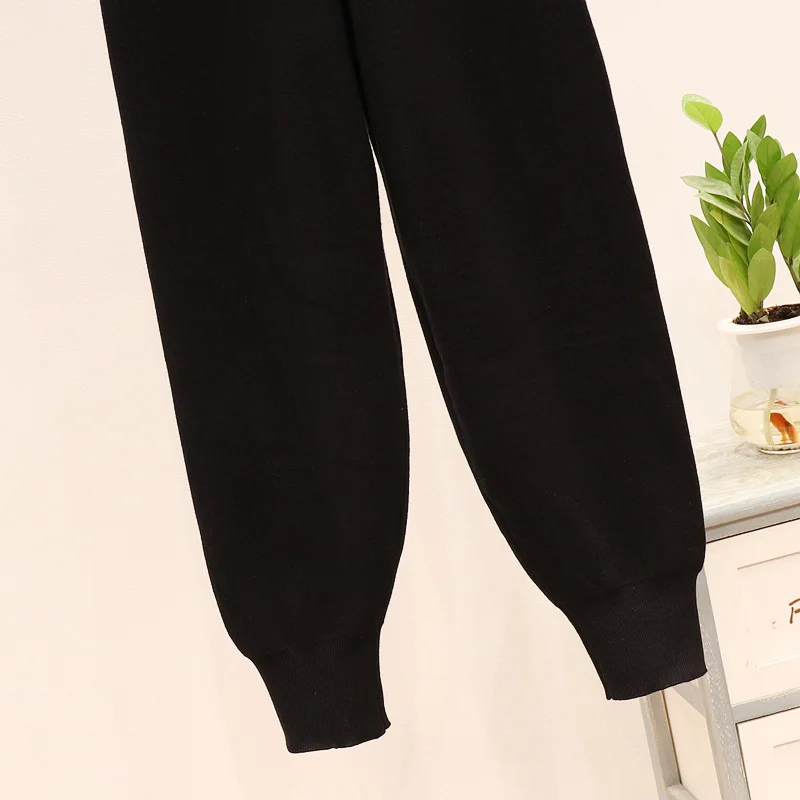 Комплект женский горячий сверлильный полосатый трикотажный свитер повседневные