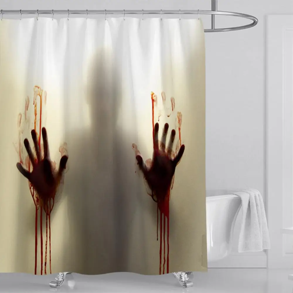 Страшная 3D занавеска для душа на Хэллоуин с изображением крови