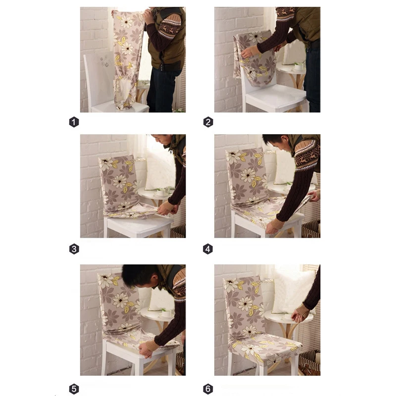 Эластичные чехлы из спандекса Защитные для обеденных стульев эластичные Чехлы