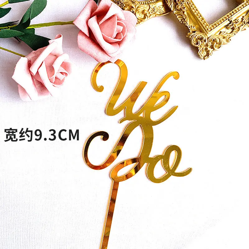 Ins Золотая тема акриловый торт Топпер для дня рождения украшение торта невесты