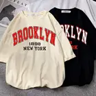 Футболка Brooklyn с надписью для мужчин и женщин, модная летняя хлопковая футболка, детские топы в стиле хип-хоп, футболки, одежда для мальчиков, футболки, мужские футболки для девочек