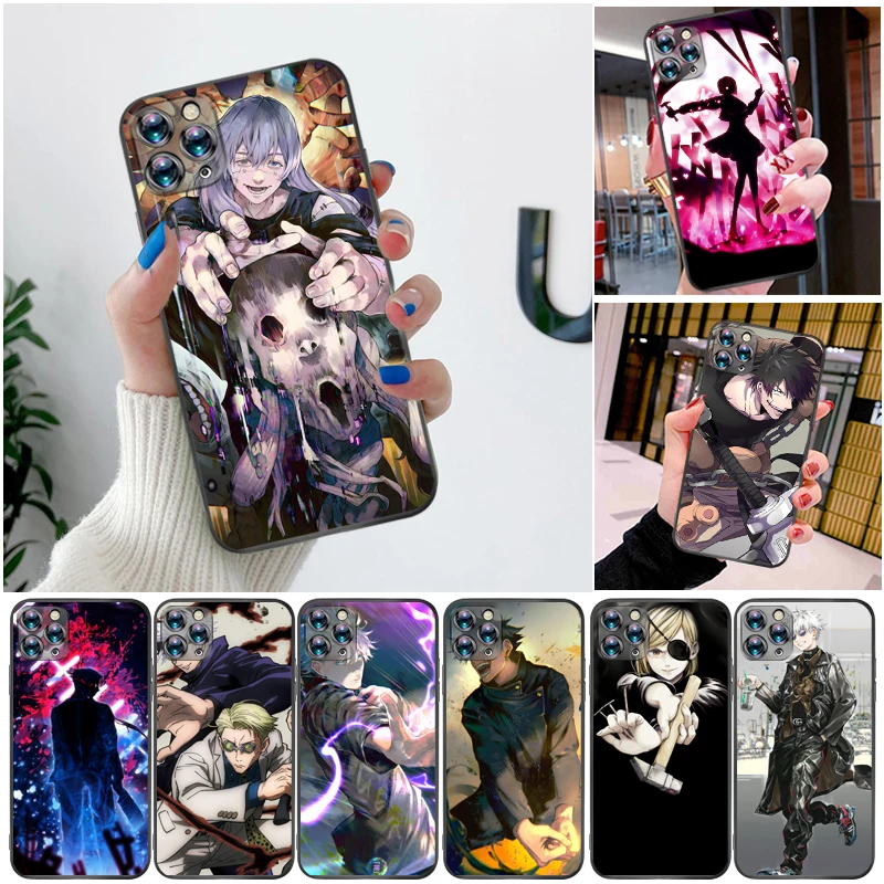 

Jujutsu Kaisen Satoru Gojo Fushiguro Megumi Sukuna Yuji Itadori Phone Case For iPhone XS MAX X XR Carcasa Coque Cases Soft TPU