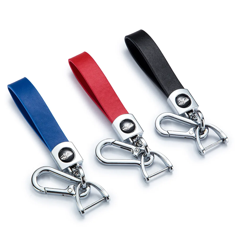 

Car Keychain PU Leather Unisex Key Holder Housekeeper Key Access Entrance Guard Card Protecter Portable with A Metal Hook