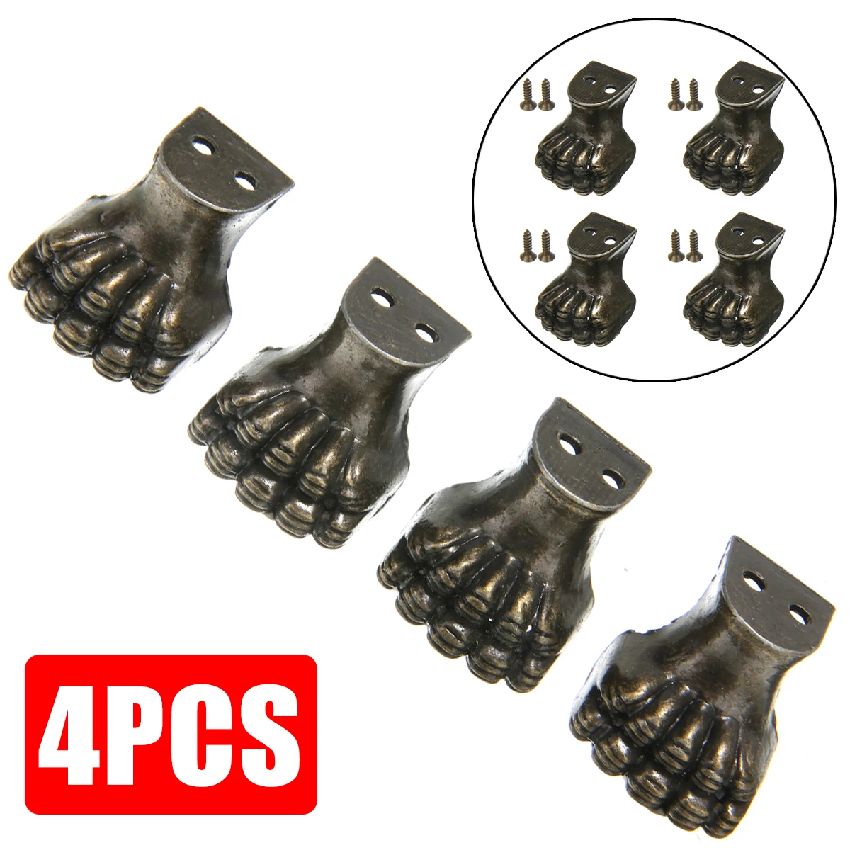 4 шт. латунные ножки античная латунь Декоративные защита углов ног из цинкового