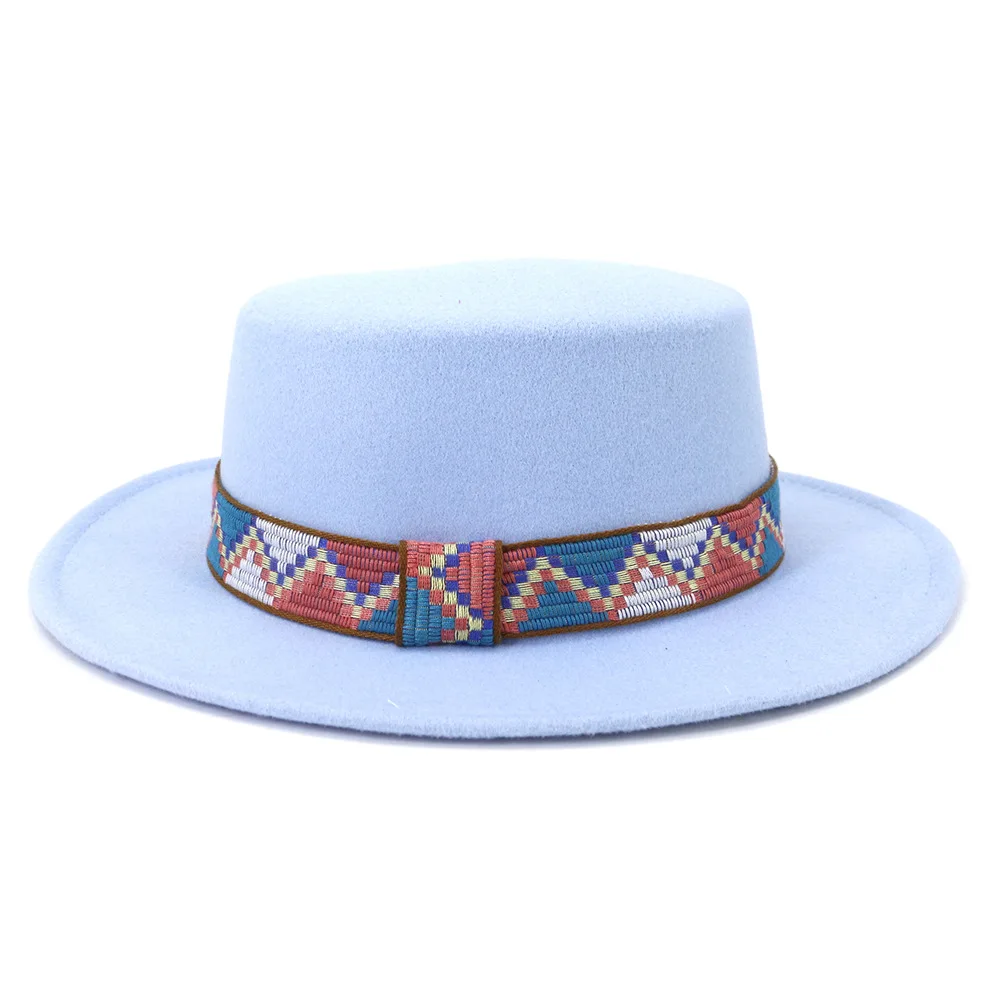 Женские широкополая фетровая шляпа Мужская Панама модная оптовая продажа |