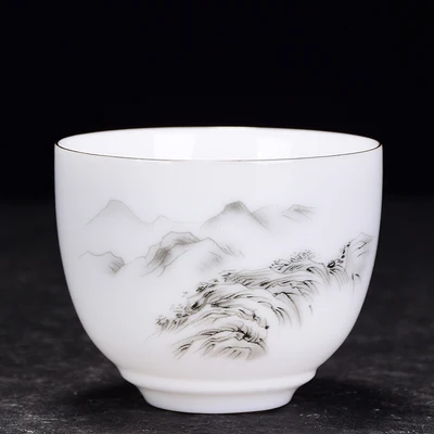 Цзиндэчжэнь белый фарфор и рисунком кунг фу Чай чашка керамическая для чая чаша