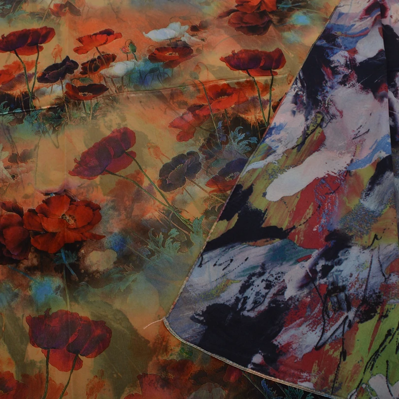 BYSIFA| Ladies Red Poppies Scarves Printed Fashion Elegant Satin Silk Long Scarf Shawl 2021 New Muslim Neck Head Scarves160*70cm |