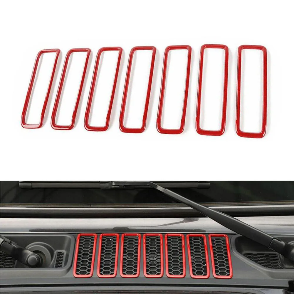 

Molding Trim Red Air Vent 2018- 2020 7pcs Exterior For Jeep Wrangler JL