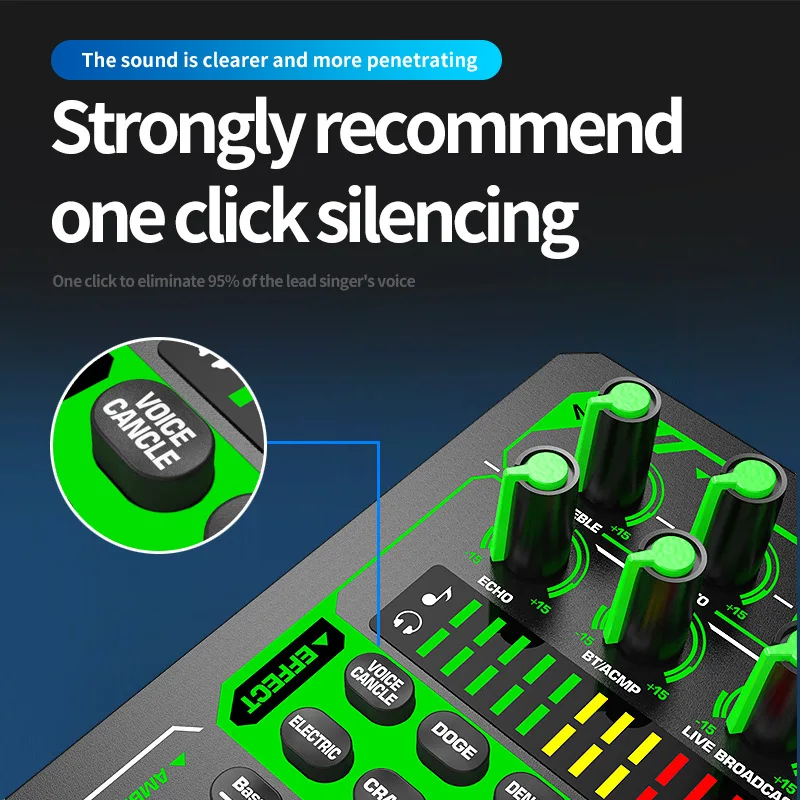 

E1 USB External Sound Card Bluetooth Condenser Microphone Karaoke Mixer Audio Live Broadcast K Song Recording for PC Phone