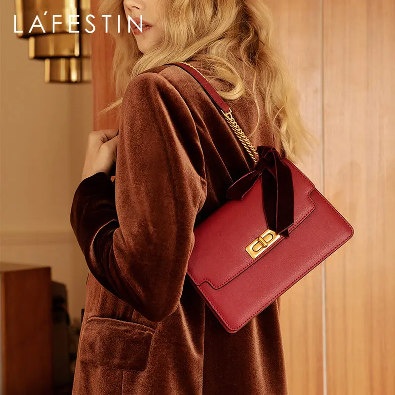 Женская сумка через плечо LAFESTIN элегантная бархатная с бантом 2019 | Багаж и сумки
