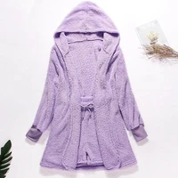 3 pcs womens pajama suit flannel long sleeve robes solid ladies pijama set with shorts autumn winter cute sleepwear for female