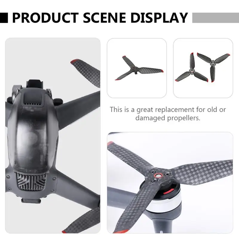 

2 Pairs Three-blades Durable Drone Propeller Drone Accessory Quick-Release Propeller