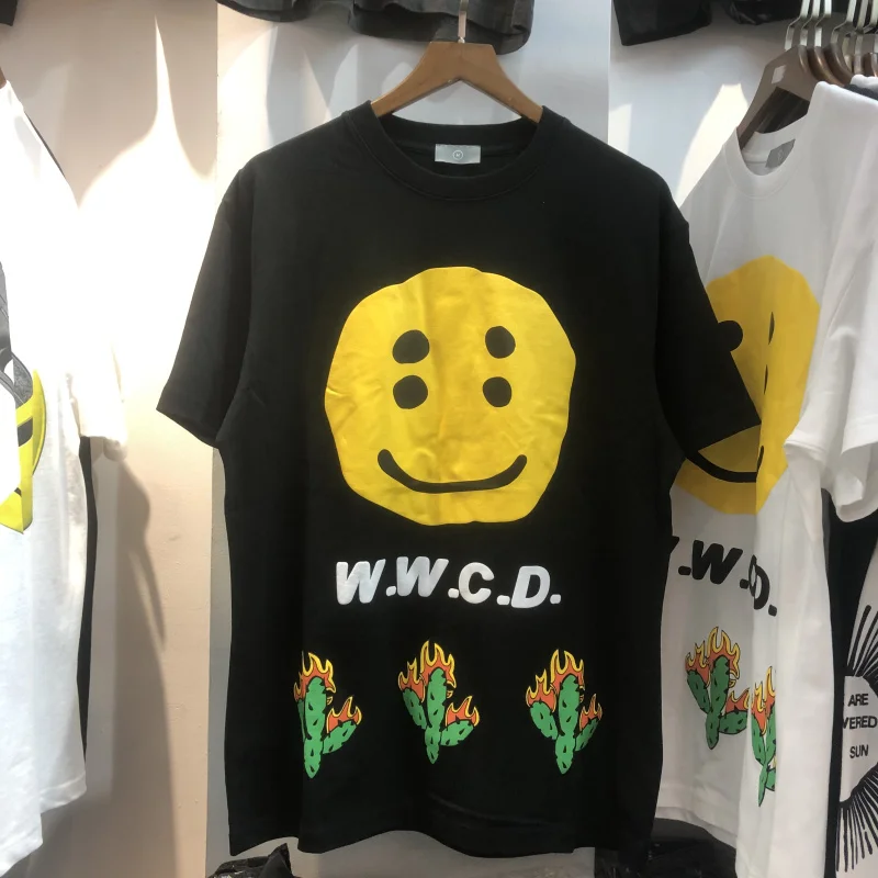 

Футболка CPFM w.c.d для мужчин и женщин, пенопластовый топ с принтом кактуса w.c.d, с коротким рукавом, Канье
