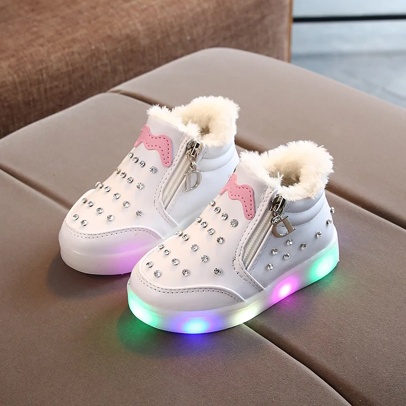 Trend Space Носки для девочек зимняя теплая куртка детей Led обувь с подсветкой