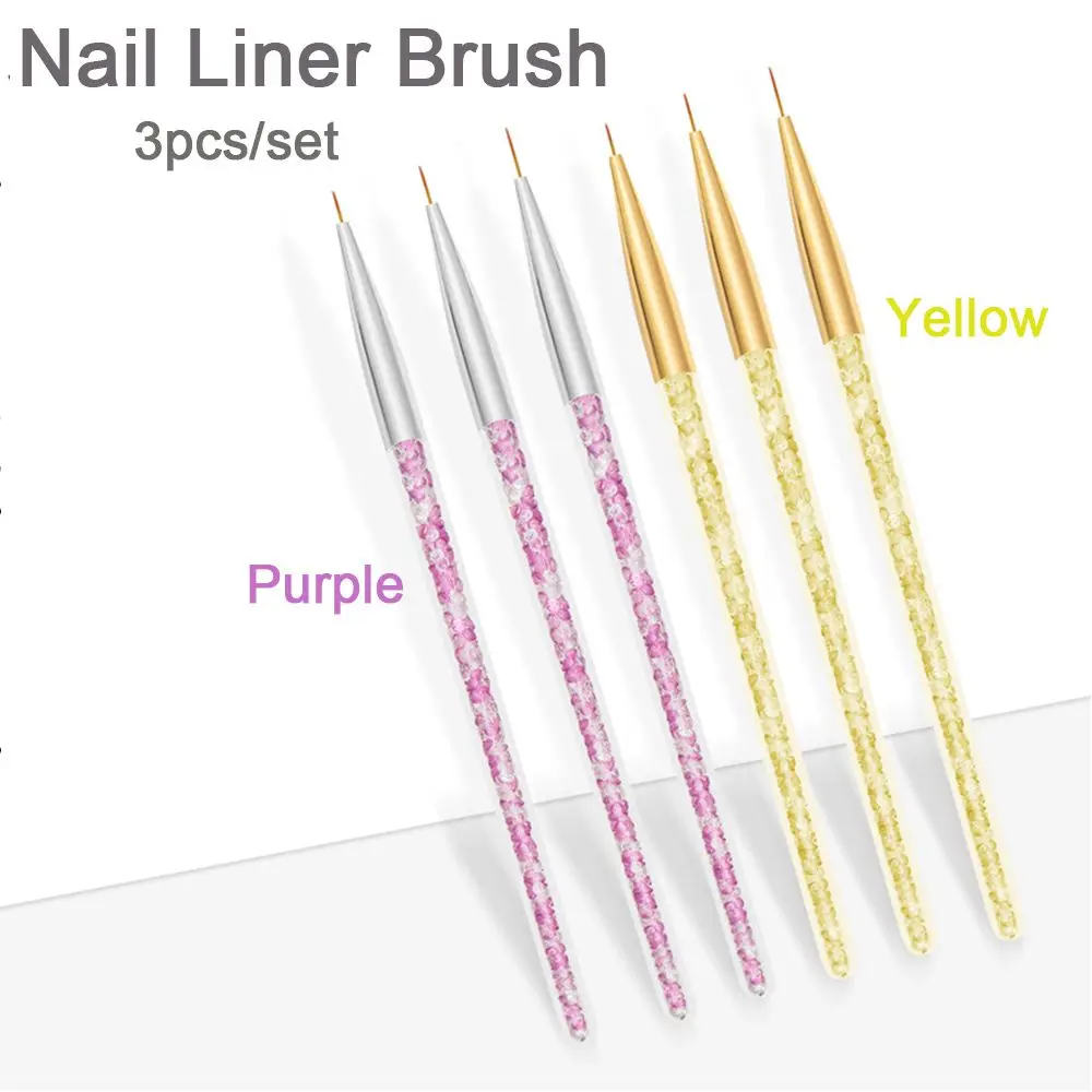 Кисть для маникюра с ультратонкой головкой 3 шт./компл. | Красота и здоровье