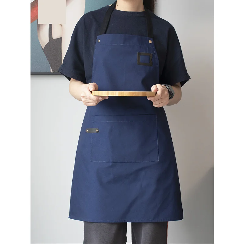 

Waterproof canvas apron, kitchen, waiter, coffee shop, work clothes, custom logo printing