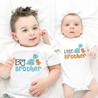1 шт., футболка для новорожденных, с изображением большого брата, сестры, динозавра, грузовика, самолета