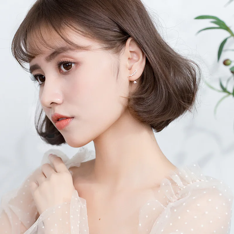 Женские серьги серебристого цвета Trusta серьги-гвоздики из стерлингового серебра